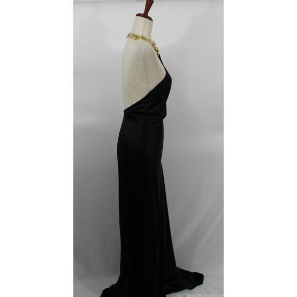 STAUD Sz XS Black Francoise Halter Neck Chain Necklace Gown Maxi Dress NWT - Picture 5 of 12